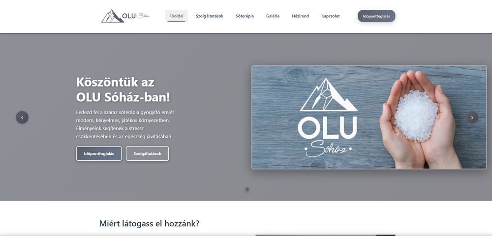 OLU Sóház weboldal képernyőkép